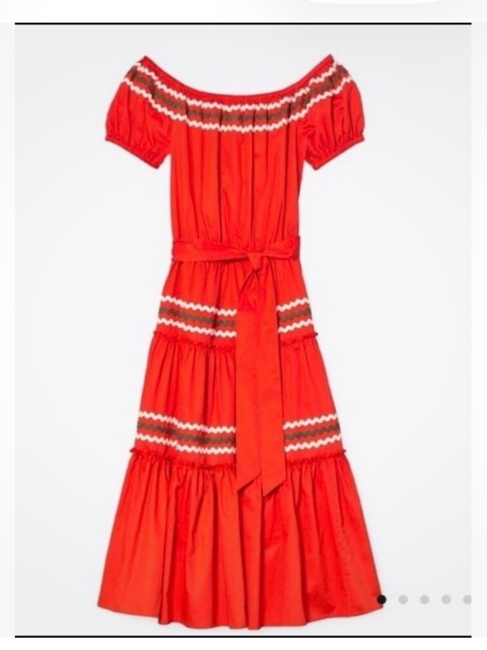 Tory Burch Embroidered Peasant Dress Size Small Petite EUC